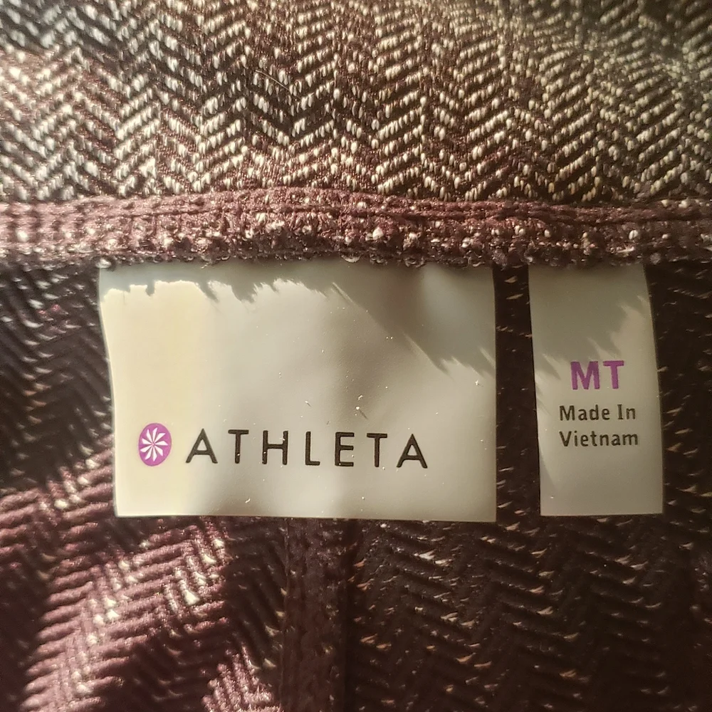 Athleta Herringbone High Waisted Leggings Pockets Medium Tall Charcoal Gray Grey - Picture 5 of 13